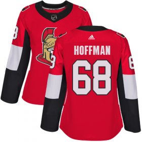 Wholesale Cheap Adidas Senators #68 Mike Hoffman Red Home Authentic Women\'s Stitched NHL Jersey