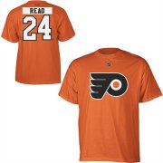 Wholesale Cheap Philadelphia Flyers #24 Matt Read Reebok Name and Number Player T-Shirt Orange