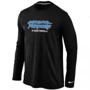 Wholesale Cheap Nike Carolina Panthers Authentic Font Long Sleeve T-Shirt Black