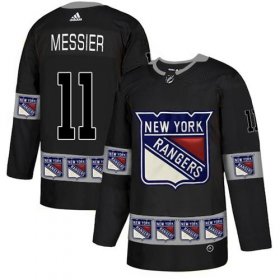 Wholesale Cheap Adidas Rangers #11 Mark Messier Black Authentic Team Logo Fashion Stitched NHL Jersey