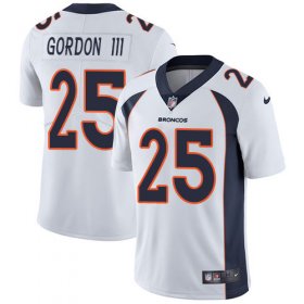 Wholesale Cheap Nike Broncos #25 Melvin Gordon III White Men\'s Stitched NFL Vapor Untouchable Limited Jersey
