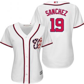 Wholesale Cheap Nationals #19 Anibal Sanchez White Home Women\'s Stitched MLB Jersey