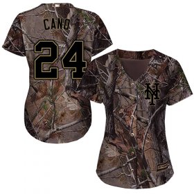 Wholesale Cheap Mets #24 Robinson Cano Camo Realtree Collection Cool Base Women\'s Stitched MLB Jersey