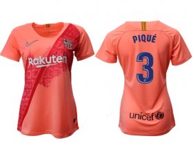 Wholesale Cheap Women\'s Barcelona #3 Pique Third Soccer Club Jersey