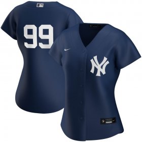 Wholesale Cheap New York Yankees #99 Aaron Judge Nike Women\'s 2020 Spring Training Home MLB Player Jersey Navy