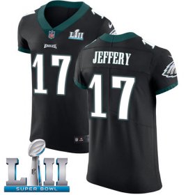 Wholesale Cheap Nike Eagles #17 Alshon Jeffery Black Alternate Super Bowl LII Men\'s Stitched NFL Vapor Untouchable Elite Jersey