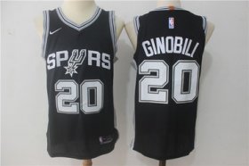 Wholesale Cheap Men\'s San Antonio Spurs #20 Manu Ginobili Black Nike Jersey