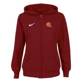 Wholesale Cheap Nike Cleveland Browns Ladies Tailgater Full Zip Hoodie Red