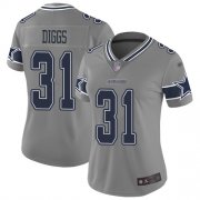 Wholesale Cheap Nike Cowboys #31 Trevon Diggs Gray Women's Stitched NFL Limited Inverted Legend Jersey