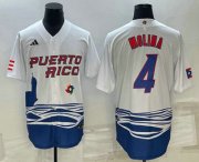 Cheap Men's Puerto Rico Baseball #4 Carlos Correa 2023 White World Baseball Classic Stitched Jersey