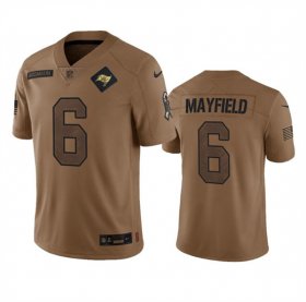 Cheap Men\'s Tampa Bay Buccaneers #6 Baker Mayfield 2023 Brown Salute To Service Limited Football Stitched Jersey