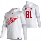 Wholesale Cheap Detroit Red Wings #81 Frans Nielsen Adidas Reverse Retro Pullover Hoodie White