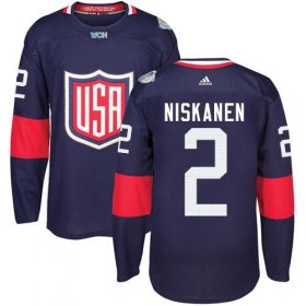 Wholesale Cheap Team USA #2 Matt Niskanen Navy Blue 2016 World Cup Stitched NHL Jersey