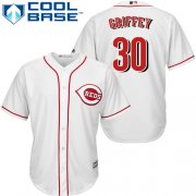 Wholesale Cheap Reds #30 Ken Griffey White Cool Base Stitched Youth MLB Jersey