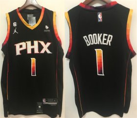 Wholesale Cheap Men\'s Phoenix Suns #1 Devin Booker Black Stitched Basketball Jersey