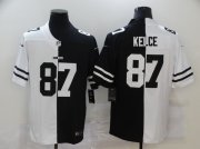 Wholesale Cheap Men's Kansas City Chiefs #87 Travis Kelce White Black Peaceful Coexisting 2020 Vapor Untouchable Stitched NFL Nike Limited Jersey