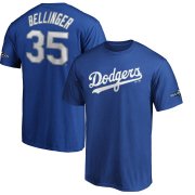 Wholesale Cheap Los Angeles Dodgers #35 Cody Bellinger Majestic 2019 Postseason Name & Number T-Shirt Royal