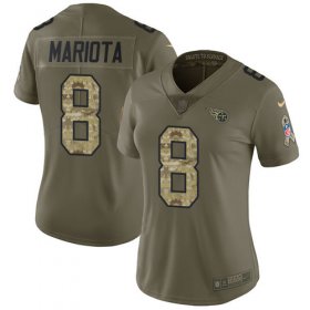 Wholesale Cheap Nike Titans #8 Marcus Mariota Olive/Camo Women\'s Stitched NFL Limited 2017 Salute to Service Jersey