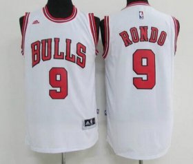 Wholesale Cheap Men\'s Chicago Bulls #9 Rajon Rondo White Revolution 30 Swingman Adidas Basketball Jersey