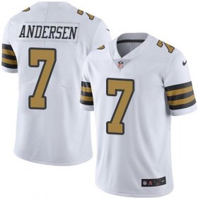 Wholesale Cheap Nike Saints #7 Morten Andersen White Men\'s Stitched NFL Limited Rush Jersey