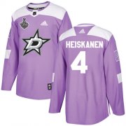 Cheap Adidas Stars #4 Miro Heiskanen Purple Authentic Fights Cancer Youth 2020 Stanley Cup Final Stitched NHL Jersey