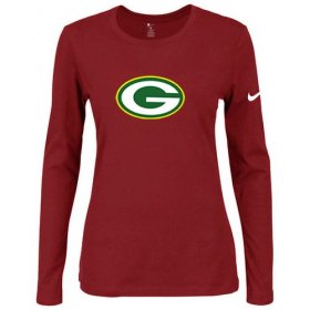 Wholesale Cheap Women\'s Nike Green Bay Packers Of The City Long Sleeve Tri-Blend NFL T-Shirt Red