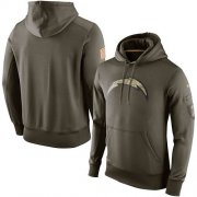 Wholesale Cheap Men's Los Angeles Chargers Nike Olive Salute To Service KO Performance Hoodie