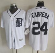 Wholesale Cheap Tigers #24 Miguel Cabrera White New Cool Base Stitched MLB Jersey