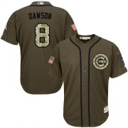 Wholesale Cheap Cubs #8 Andre Dawson Green Salute to Service Stitched Youth MLB Jersey