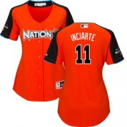 Wholesale Cheap Braves #11 Ender Inciarte Orange 2017 All-Star National League Women's Stitched MLB Jersey