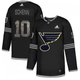 Wholesale Cheap Adidas Blues #10 Brayden Schenn Black Authentic Classic Stitched NHL Jersey