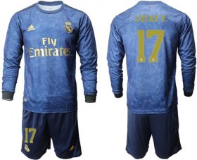 Wholesale Cheap Real Madrid #17 Lucas.V Away Long Sleeves Soccer Club Jersey