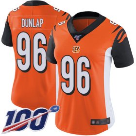 Wholesale Cheap Nike Bengals #96 Carlos Dunlap Orange Alternate Women\'s Stitched NFL 100th Season Vapor Limited Jersey