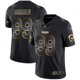 Wholesale Cheap Nike Rams #99 Aaron Donald Black/Gold Men\'s Stitched NFL Vapor Untouchable Limited Jersey