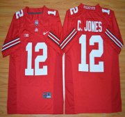 Wholesale Cheap Ohio State Buckeyes #12 Cardale Jones Red 2015 College Football Nike Limited Jersey