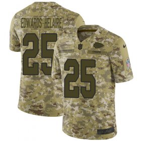 Wholesale Cheap Nike Chiefs #25 Clyde Edwards-Helaire Camo Men\'s Stitched NFL Limited 2018 Salute To Service Jersey