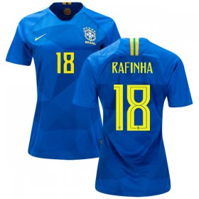 Wholesale Cheap Women\'s Brazil #18 Rafinha Away Soccer Country Jersey