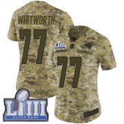 Wholesale Cheap Nike Rams #77 Andrew Whitworth Camo Super Bowl LIII Bound Women's Stitched NFL Limited 2018 Salute to Service Jersey