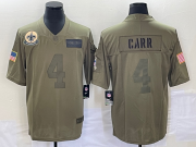 Wholesale Cheap Men's New Orleans Saints #4 Derek Carr NEW Olive 2019 Salute To Service Stitched NFL Nike Limited Jersey