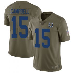 Wholesale Cheap Nike Colts #15 Parris Campbell Olive Men\'s Stitched NFL Limited 2017 Salute To Service Jersey