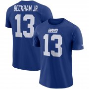 Wholesale Cheap Nike New York Giants #13 Odell Beckham Jr Player Pride 3.0 Name & Number Wordmark T-Shirt Royal