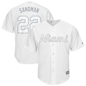 Wholesale Cheap marlins #22 Sandy Alcantara White \"Sandman\" Players Weekend Cool Base Stitched MLB Jersey