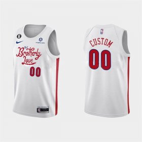 Wholesale Cheap Men\'s Philadelphia 76ers Active Player Custom 2022-23 White City Edition Stitched Basketball Jersey