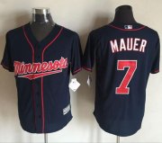 Wholesale Cheap Twins #7 Joe Mauer Navy Blue New Cool Base Stitched MLB Jersey
