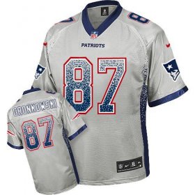 Wholesale Cheap Nike Patriots #87 Rob Gronkowski Grey Men\'s Stitched NFL Elite Drift Fashion Jersey
