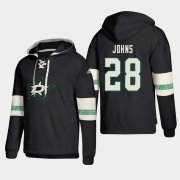 Wholesale Cheap Dallas Stars #28 Stephen Johns Black adidas Lace-Up Pullover Hoodie