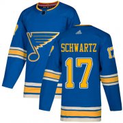 Wholesale Cheap Adidas Blues #17 Jaden Schwartz Blue Alternate Authentic Stitched Youth NHL Jersey