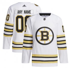 Cheap Men\'s Boston Bruins Custom White 100th Anniversary Stitched Jersey