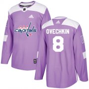 Wholesale Cheap Adidas Capitals #8 Alex Ovechkin Purple Authentic Fights Cancer Stitched NHL Jersey