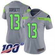 Wholesale Cheap Nike Seahawks #13 Phillip Dorsett Gray Women's Stitched NFL Limited Inverted Legend 100th Season Jersey